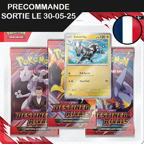 911 pokemon card POKEMON - Destined Rivalries EV10 - Zeblitz Tripack
