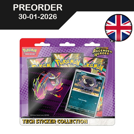 Pokemon - Mega Evolution - Ascended Heroes - Tech Sticker Collection - Gastly - EN