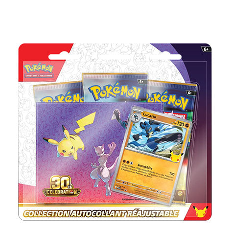 Pokémon · 30e Anniversaire - Pack Autocollant Réajustable Lucario - FR