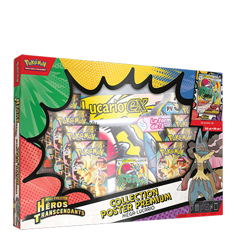 Pokemon - Méga Evolution - Héros Transcendants - Coffret Premium Poster Collection - Mega Lucario - FR