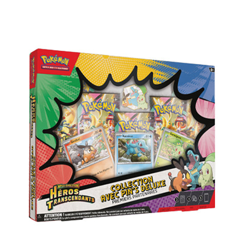 Pokemon – Coffret Pin’s Deluxe Premiers Partenaires Héros Transcendants (ME2.5) – FR