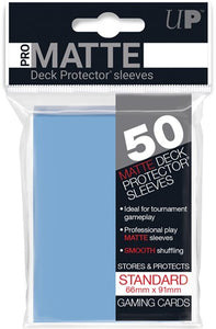 Ultra Pro Matte Light Blue 50 Sleeves Standard Size