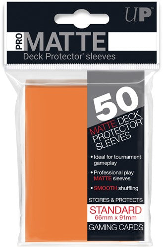 Ultra Pro Matte Orange 50 Sleeves Standard Size