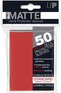 Ultra Pro Matte Red 50 Sleeves Standard Size