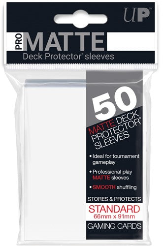 Ultra Pro Matte White 50 Sleeves Standard Size